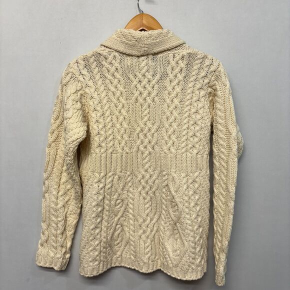 Aran Sweater Market Women Knit Fisherman Cardigan XS X-Small Merino Wool C024 -9 - Picture 10 of 15